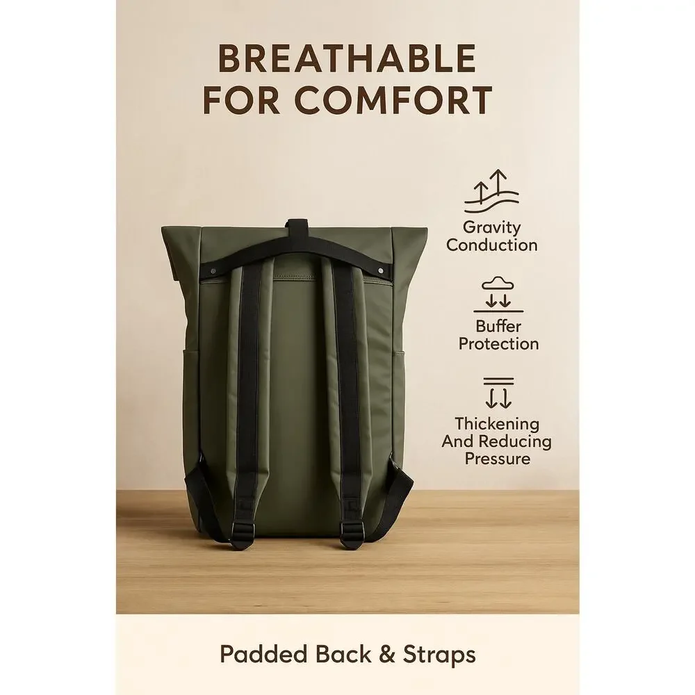 Outdoor Gear Backpack Roll Top Water Resistant Green Hiking Hunting Large Bag L